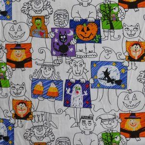 BOGO 2/$8 Halloween Witches Monsters Fabric Timeless Treasures 2002 44W 2 7/8 Yd